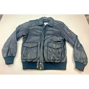 Wilsons Leather Men’s Medium Jacket Zip Black Size 40 USA